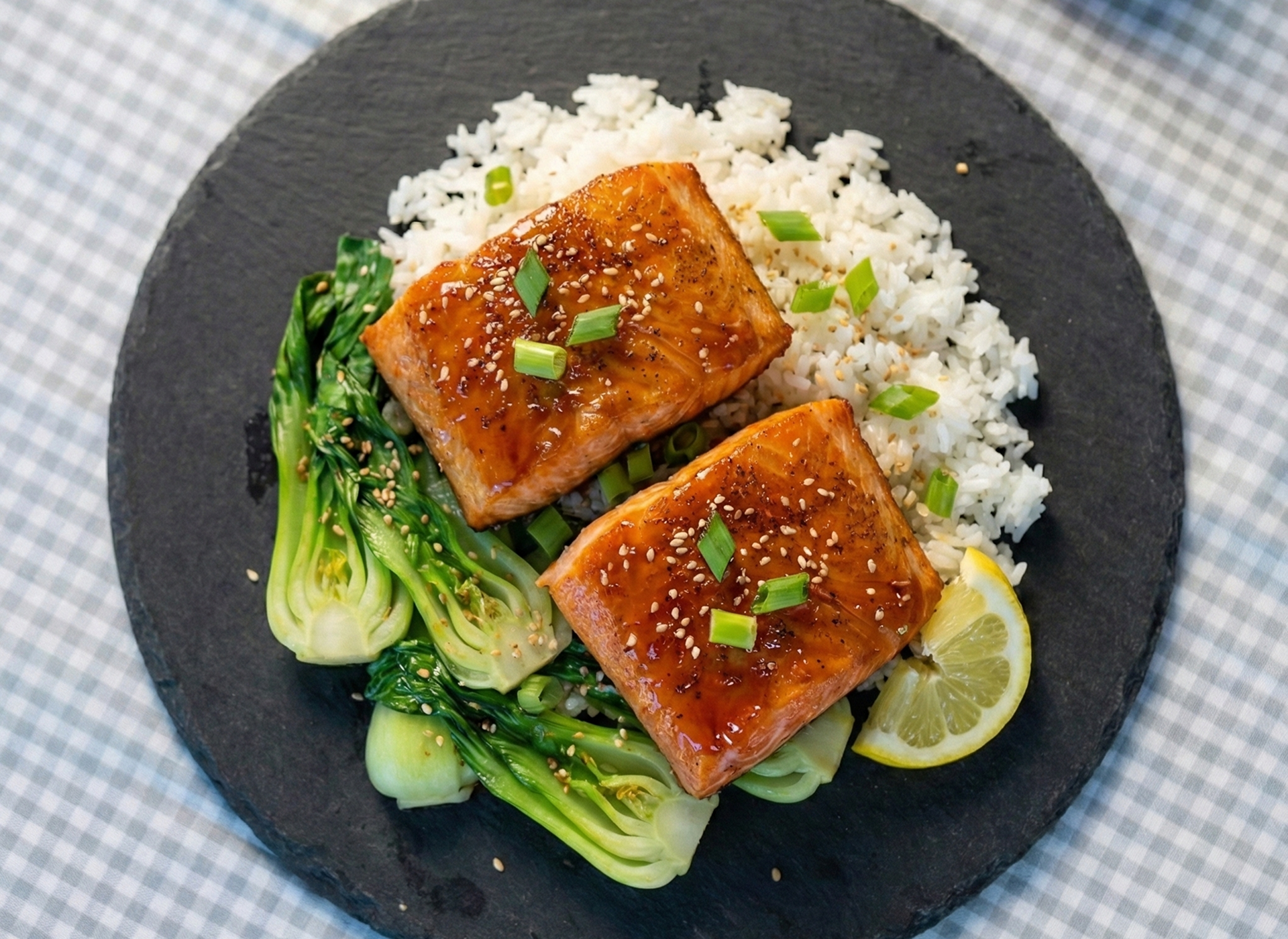Teriyaki Salmon with Sautéed Bok Choy - Direct Seafood